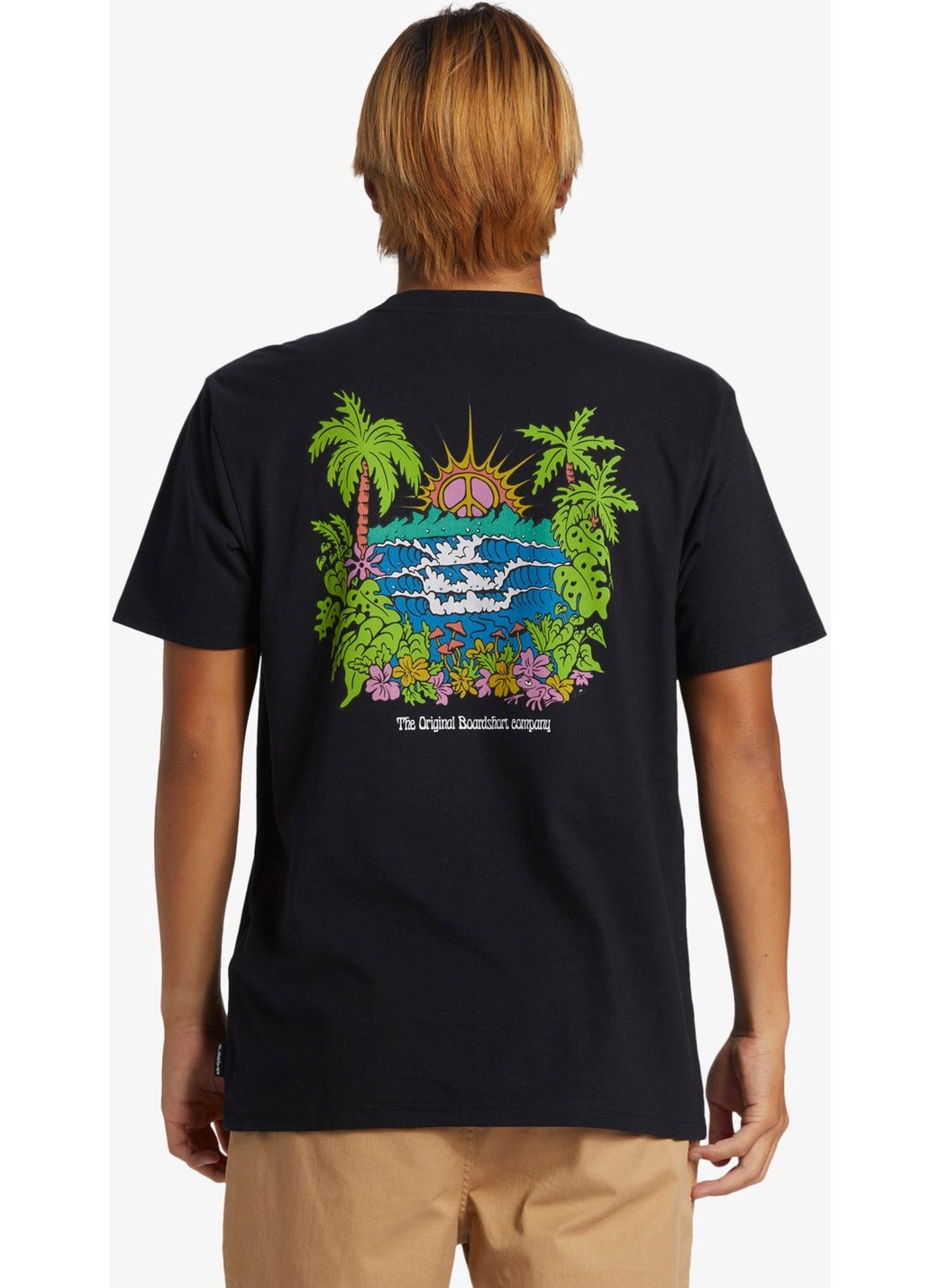Island Sunrise Moe Men's Black Tshirt AQYZT09543-10010