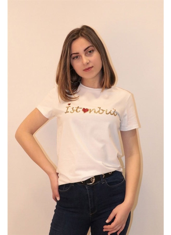 Women's Istanbul Printed Crew Neck T-shirt