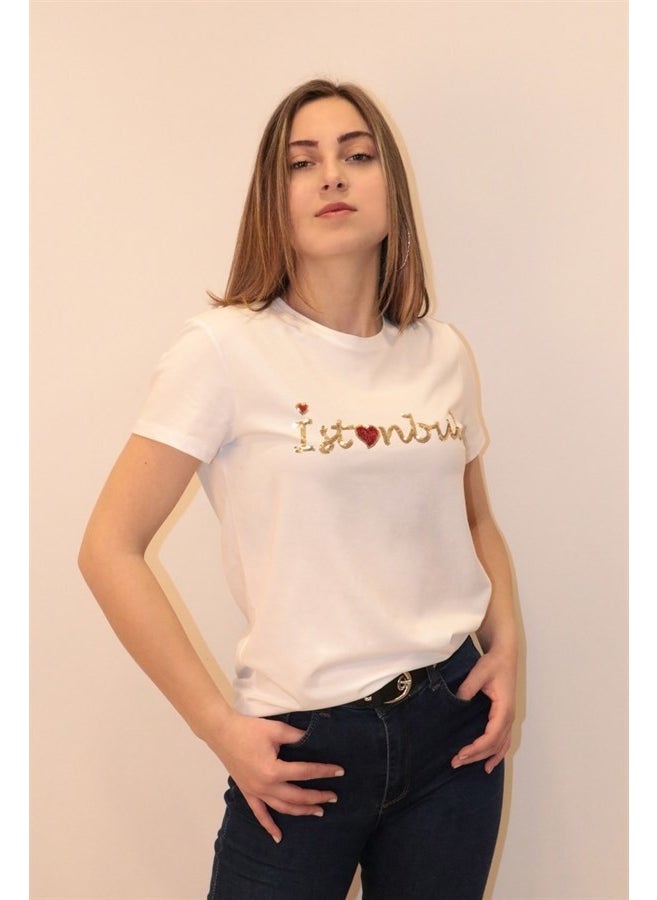 Women's Istanbul Printed Crew Neck T-shirt