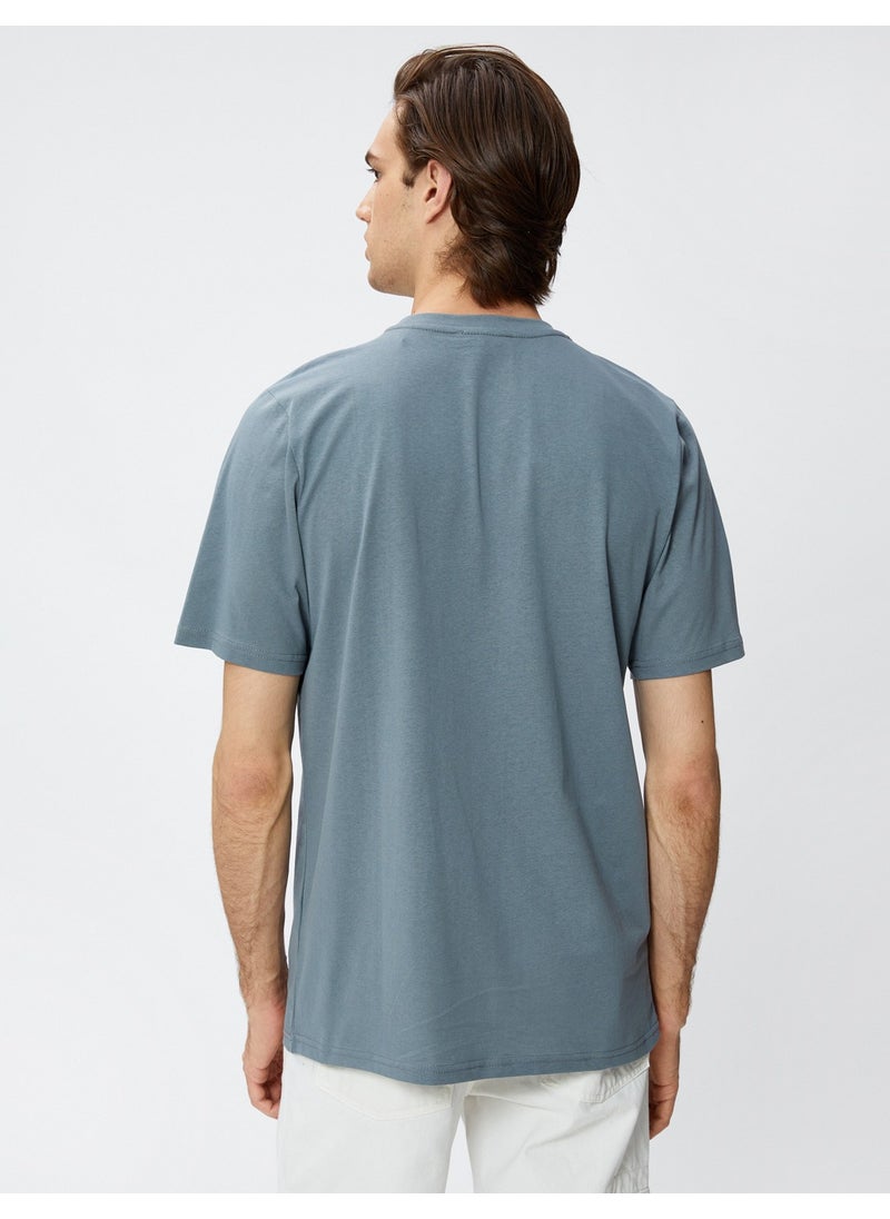 Printed T-Shirt Space Themed Crew Neck Cotton