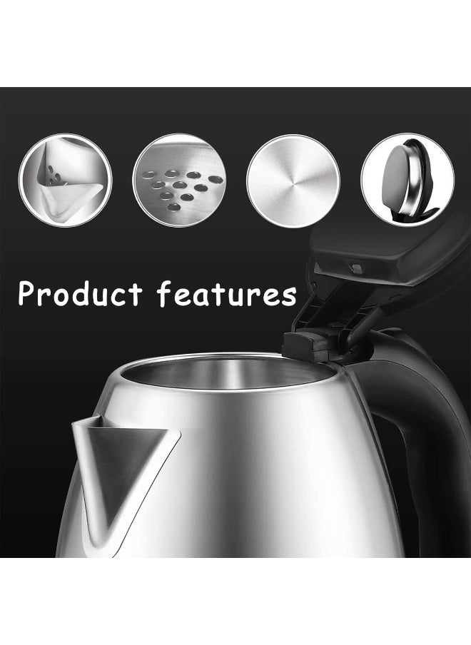 1500W Stainless Steel Electric Kettle for Home Use | Auto Power-Off | Large Capacity 2.5L silver