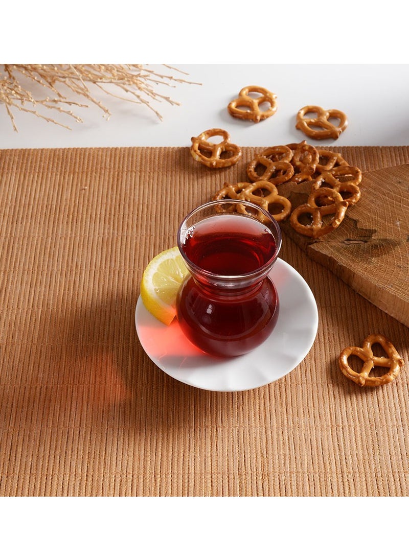 Tea Set for 6 Persons with Lace Porcelain Plates 950051