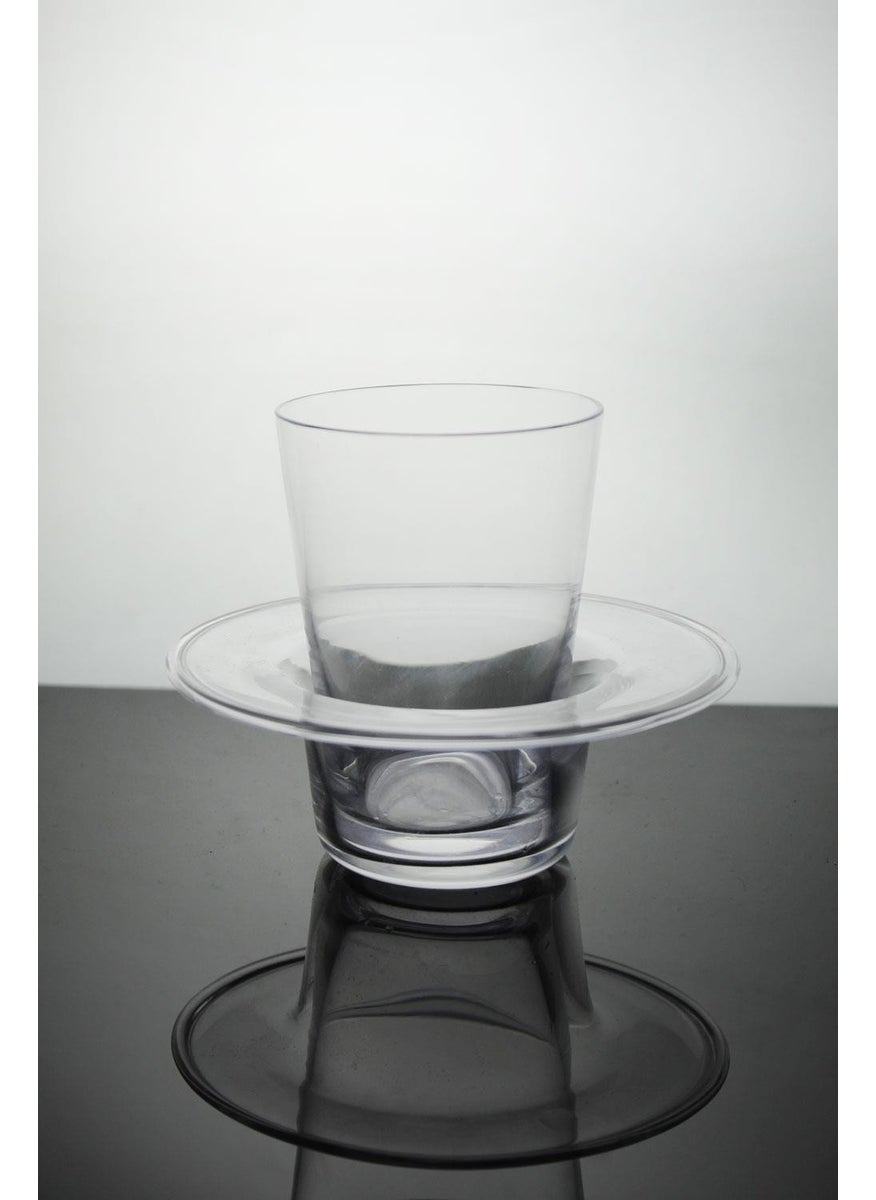 Hand Made Crystal Plate Interlocking Tea Cup 1 Piece 91227