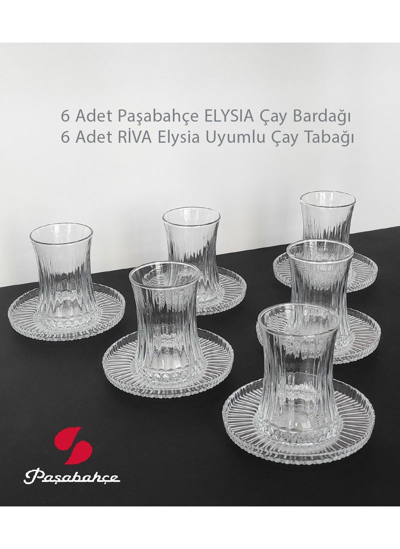 Elysia 6 Tea Cups + 6 Riva Elysia Compatible Tea Plates