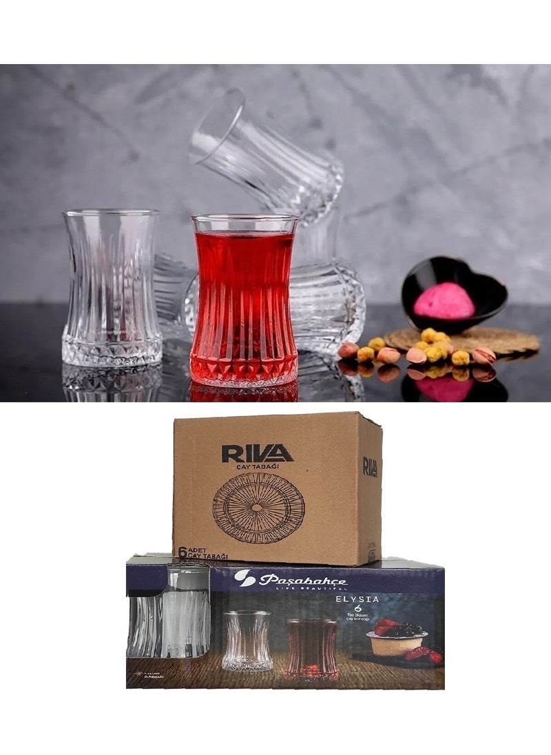 Elysia 6 Tea Cups + 6 Riva Elysia Compatible Tea Plates