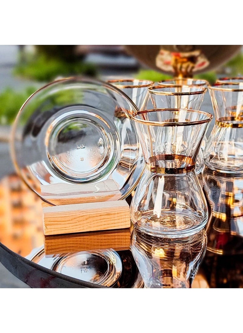 Elit Home Special Design Real Gilded Gold 12 Piece Swan Tea Set