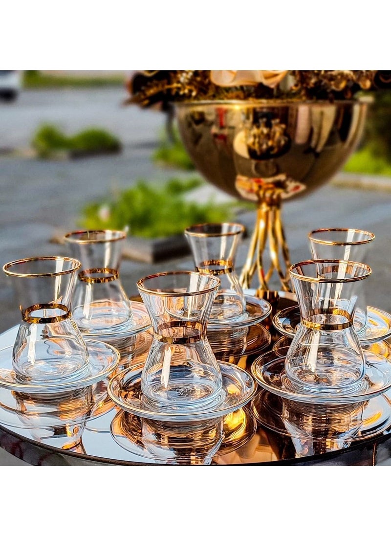 Elit Home Special Design Real Gilded Gold 12 Piece Swan Tea Set