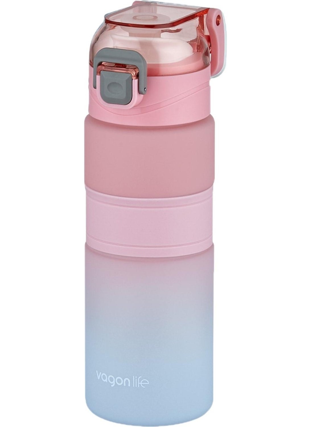 Double Color 600 ml Non-Slip Silicone Body Comfortable Drinking Motivational Water Flask without Straw