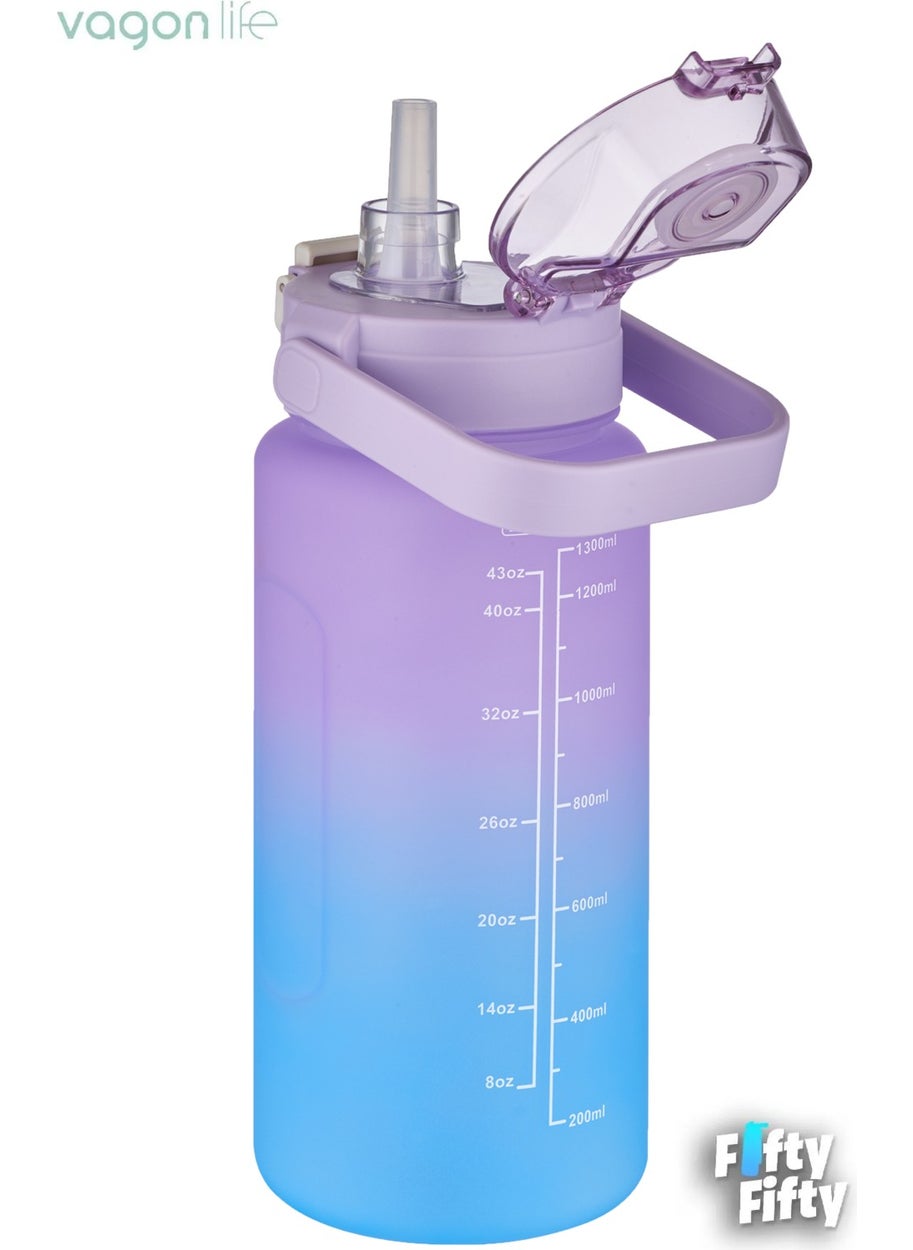 2-Piece Economical Motivation Flask Set 1500 ml Large Size 4 Different Color Options Fiftyfifty