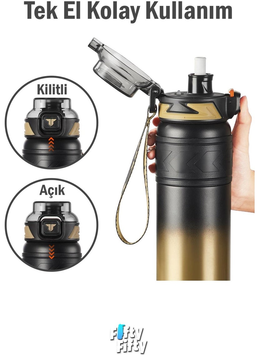 Tkk 900 ml Steel Thermos Dual Use with Straw/Comfortable Drinking -12/24 Hot-Cold- Insulation -TKK2025900ML