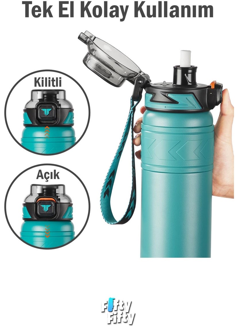 Tkk 900 ml Steel Thermos Dual Use with Straw/Comfortable Drinking -12/24 Hot-Cold- Insulation -TKK2025900ML