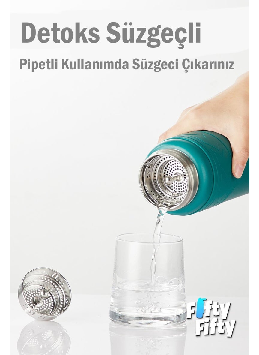 Tkk 900 ml Steel Thermos Dual Use with Straw/Comfortable Drinking -12/24 Hot-Cold- Insulation -TKK2025900ML