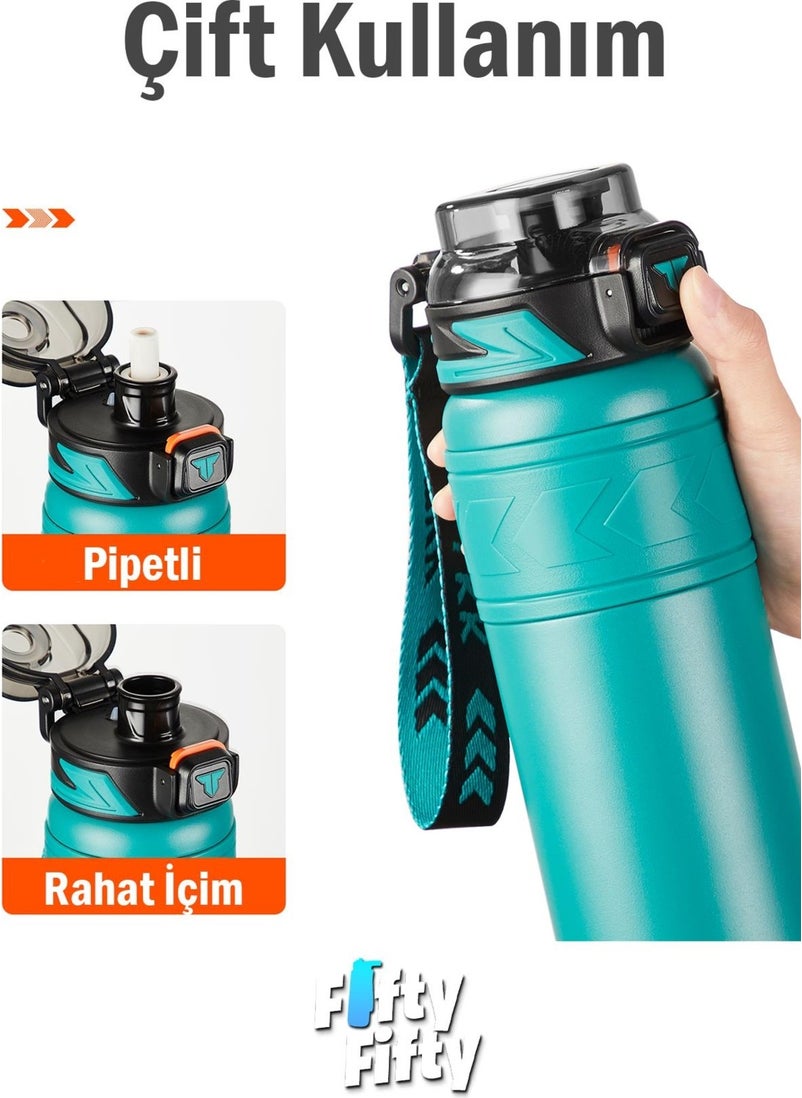 Tkk 900 ml Steel Thermos Dual Use with Straw/Comfortable Drinking -12/24 Hot-Cold- Insulation -TKK2025900ML