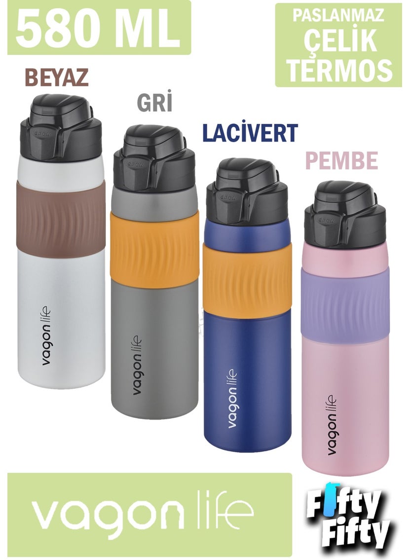 580 ml Steel Thermos Comfortable Drinking Non-Slip