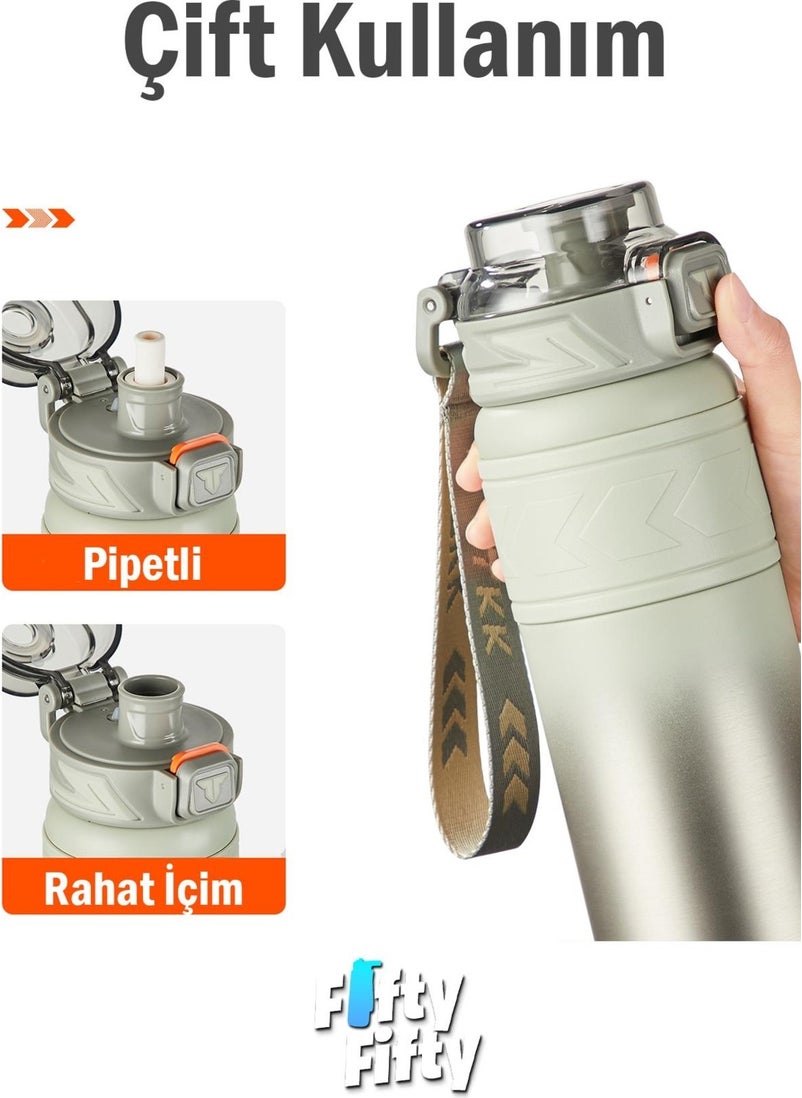 Tkk 900 ml Steel Thermos Dual Use with Straw/Comfortable Drinking -12/24 Hot-Cold- Insulation -TKK2025900ML