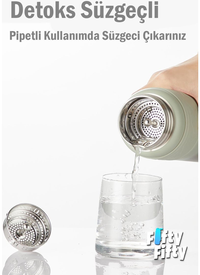 Tkk 900 ml Steel Thermos Dual Use with Straw/Comfortable Drinking -12/24 Hot-Cold- Insulation -TKK2025900ML