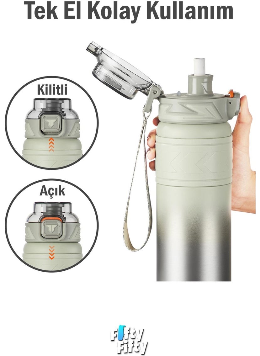 Tkk 900 ml Steel Thermos Dual Use with Straw/Comfortable Drinking -12/24 Hot-Cold- Insulation -TKK2025900ML