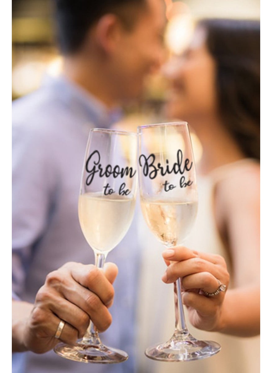 2-pack Bride Groom Champagne Glass
