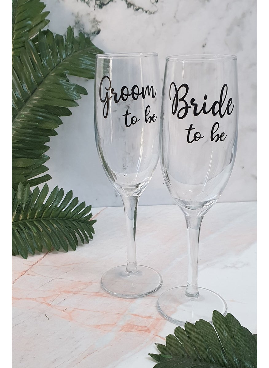 2-pack Bride Groom Champagne Glass
