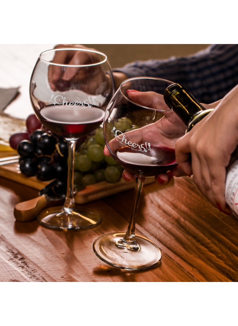 Gift Basket Cheers Designed New Year Concept Piedmont Wine Glass Set