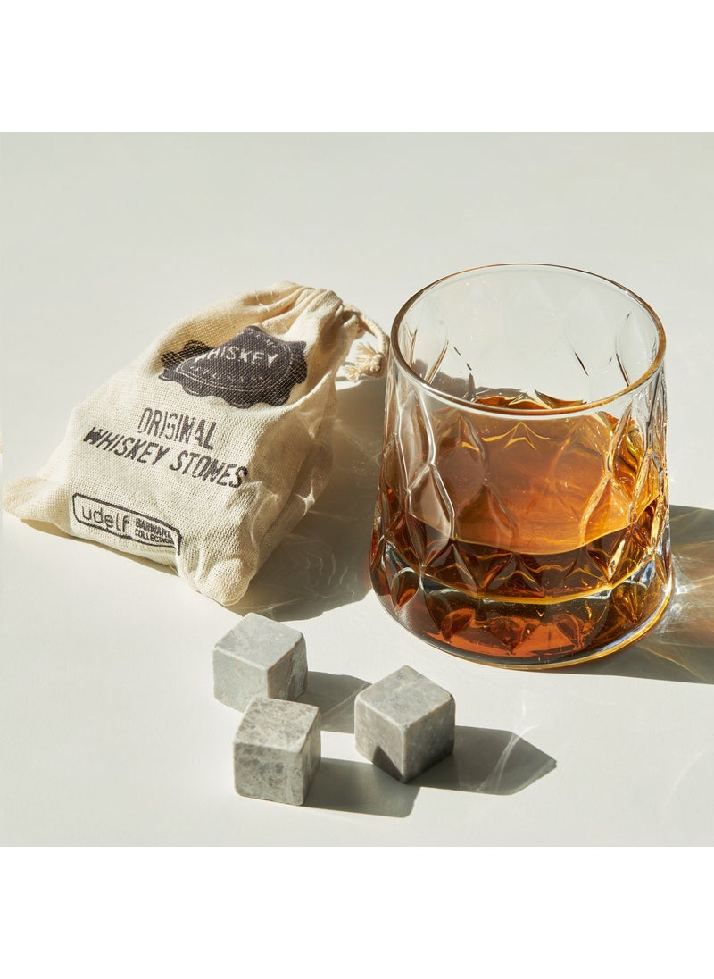 Crystal Patterned Whiskey Glass Set in Gift Basket Special Box