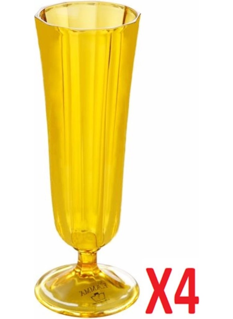 Yellow Flute Champagne Glass 130 cc 4-pack 04FIA001717