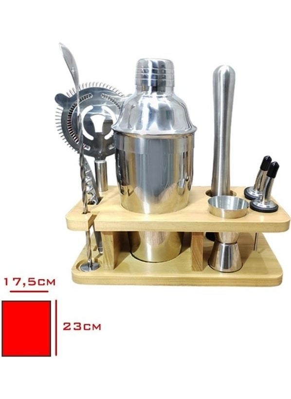 9 Piece Cocktail Set with Stand Advantageous Package Stainless Steel