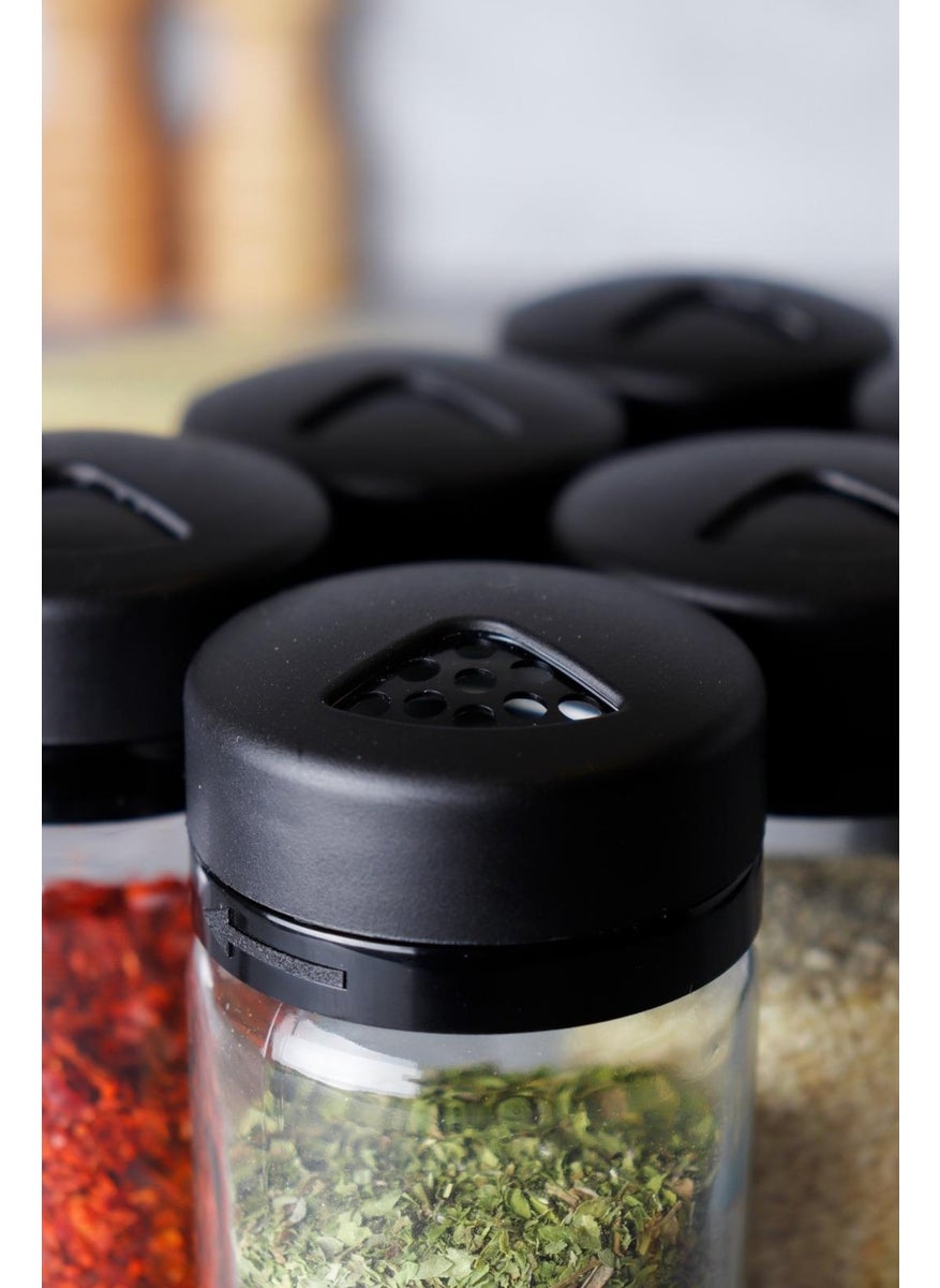Plast Glass Spice Set Salt and Pepper Shaker Set 6 Pieces