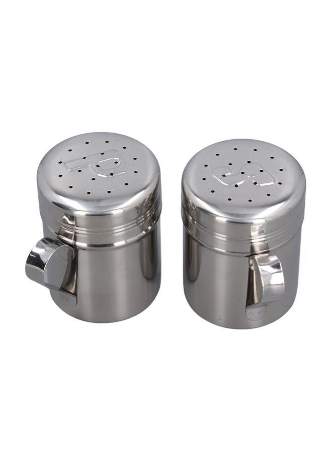 2pcs Salt Pepper Seasoning Bottle Professional S Shape P Shape Stainless Steel Seasoning Bottle for Kitchen Camping Outdoor Barbecue