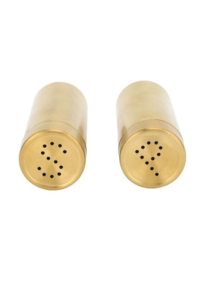 2pcs Salt Pepper Seasoning Bottle Professional 304 Stainless Steel Seasoning Bottle for Kitchen Camping Outdoor Barbecue Gold