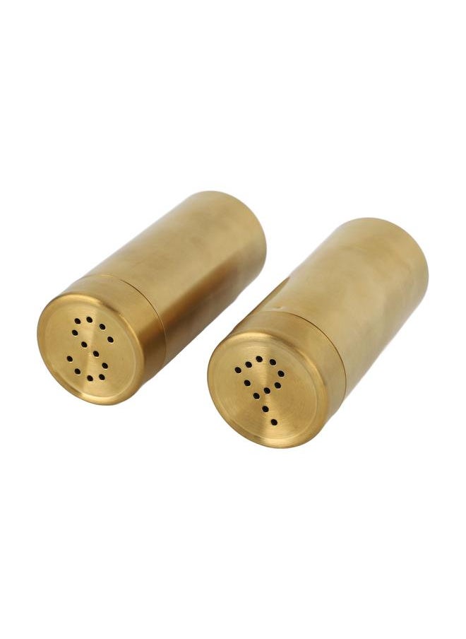 2pcs Salt Pepper Seasoning Bottle Professional 304 Stainless Steel Seasoning Bottle for Kitchen Camping Outdoor Barbecue Gold