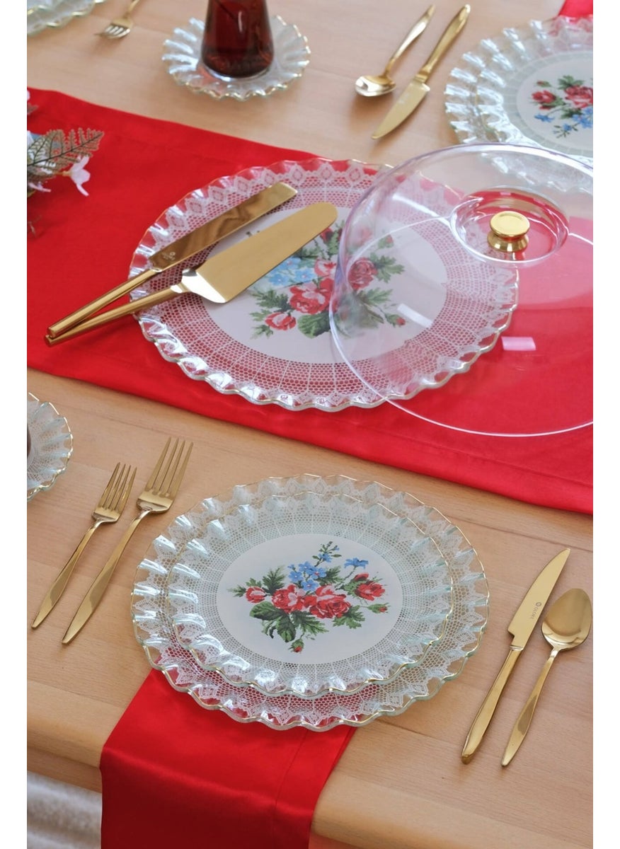 Maudie Gold Gilded 6 Person 33 Piece Cake Tea Service Catering Set