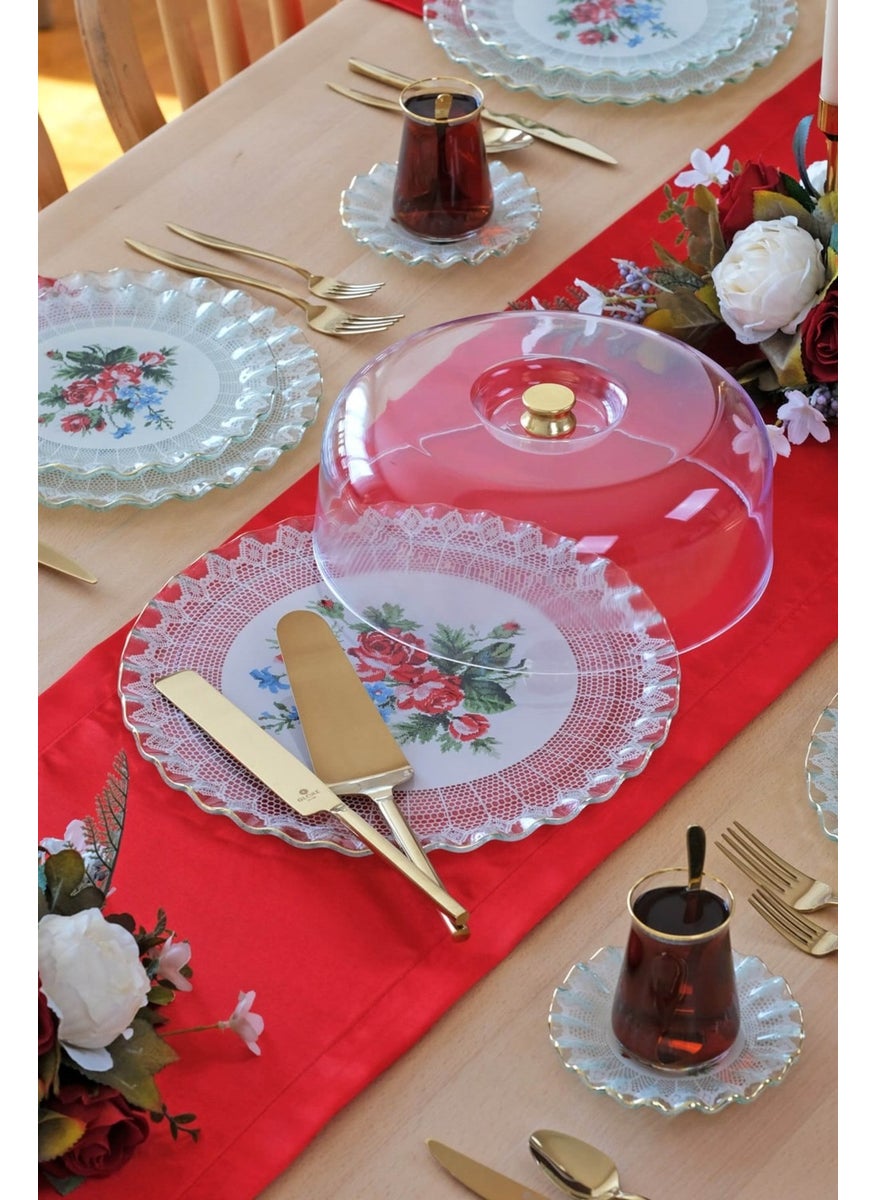 Maudie Gold Gilded 6 Person 33 Piece Cake Tea Service Catering Set