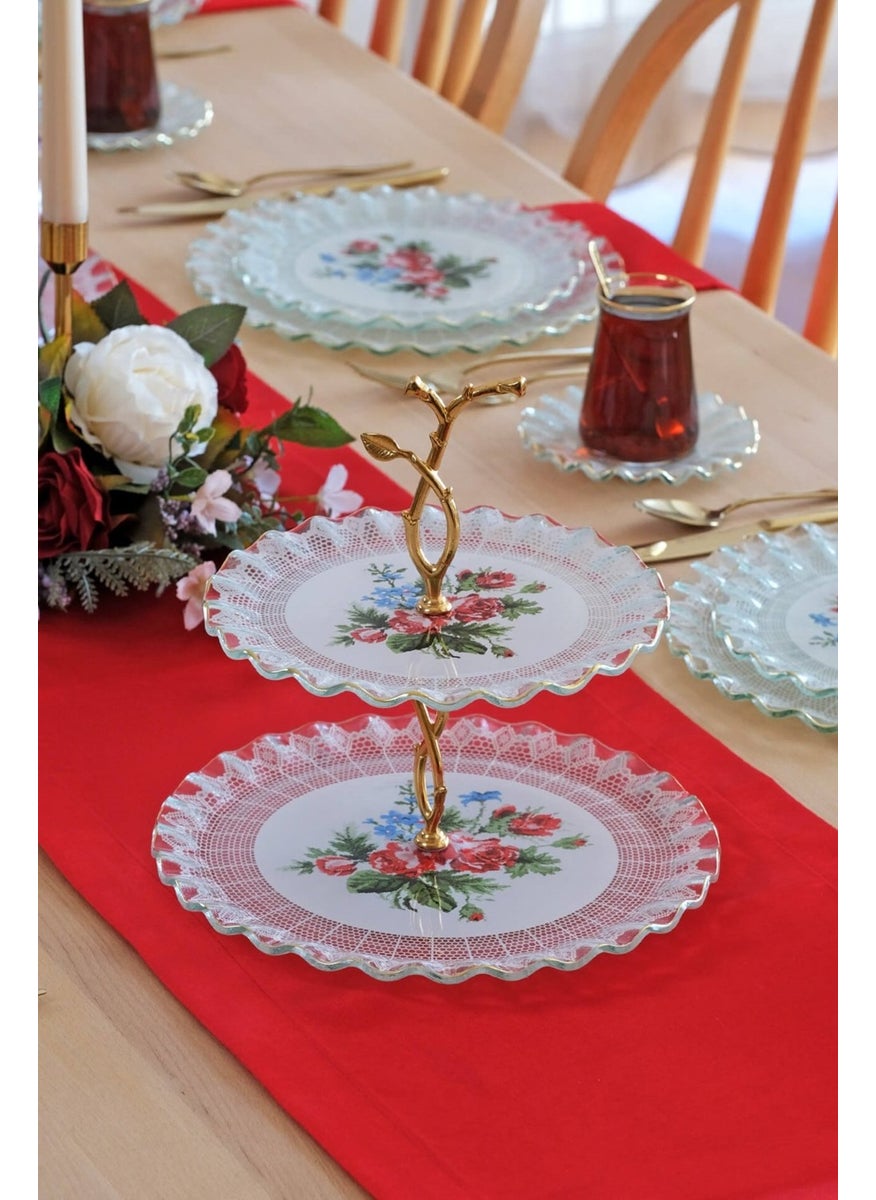 Maudie Gold Gilded 6 Person 33 Piece Cake Tea Service Catering Set