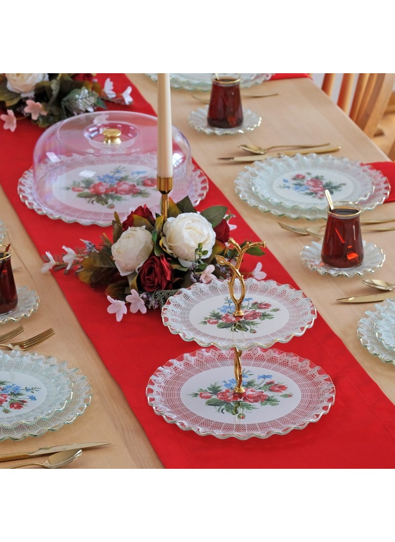 Maudie Gold Gilded 6 Person 33 Piece Cake Tea Service Catering Set
