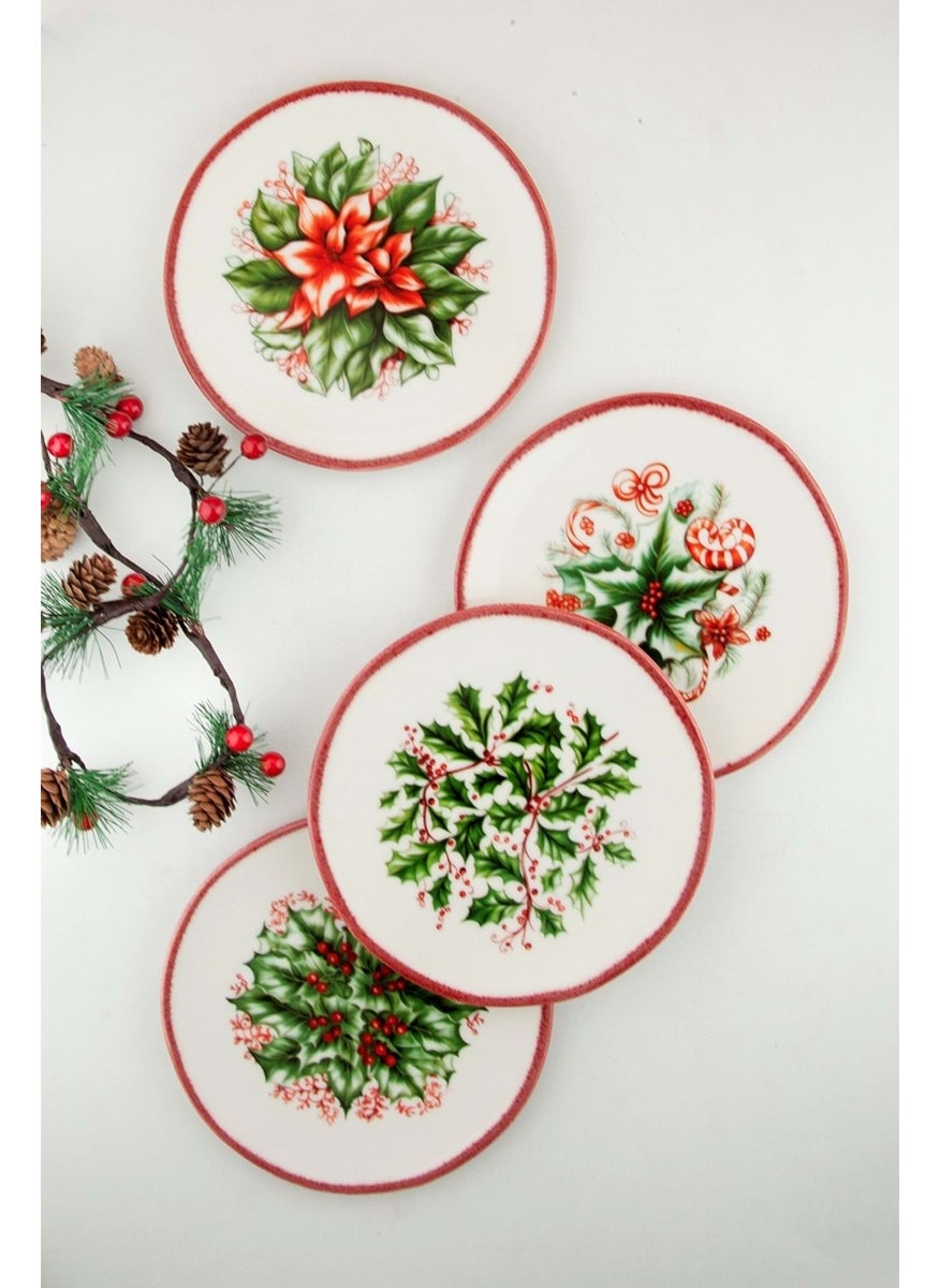 Bursa Porcelain Decor Winterberry 4 Piece Porcelain Cake Plate