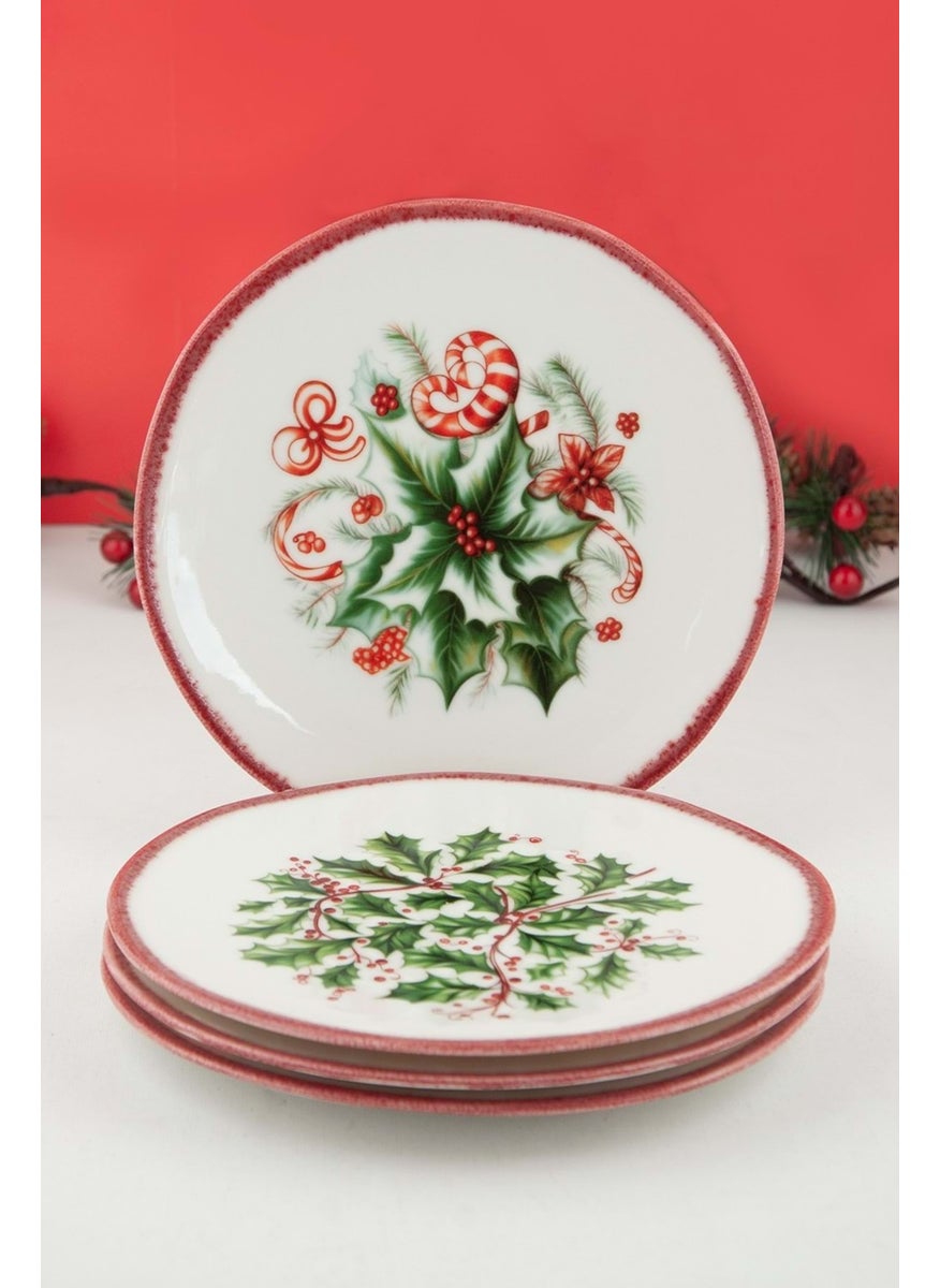 Bursa Porcelain Decor Winterberry 4 Piece Porcelain Cake Plate