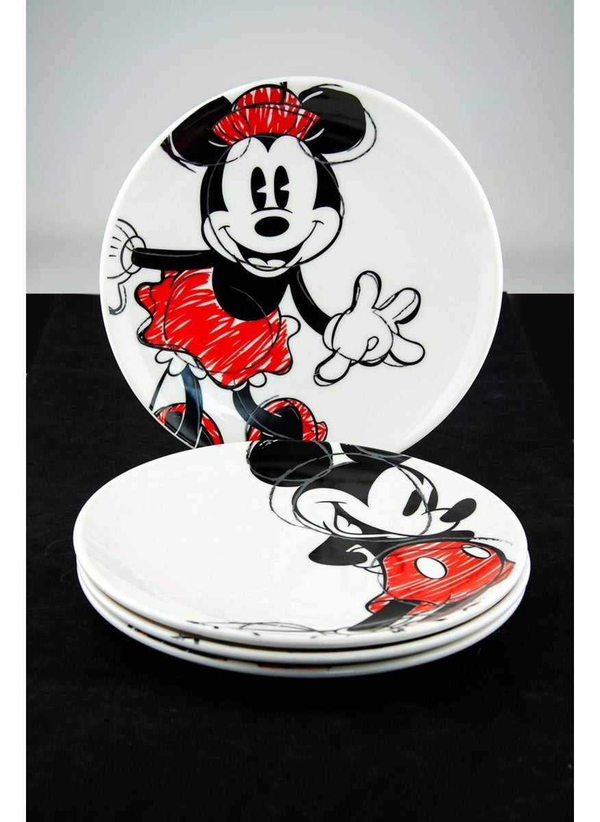 Bursa Porcelain Decor Mickey & Minnie 4 Piece Serving Plate