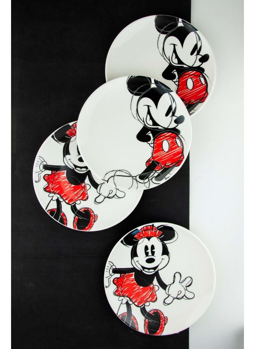 Bursa Porcelain Decor Mickey & Minnie 4 Piece Serving Plate