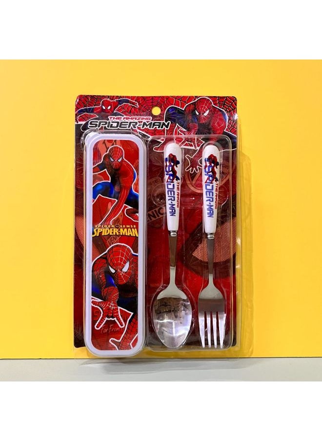 2020 Cartoon Children's Tableware ZC-8838 Spoon Fork Tableware Box Combination Set Spot-Specifications:Dingdang Cat