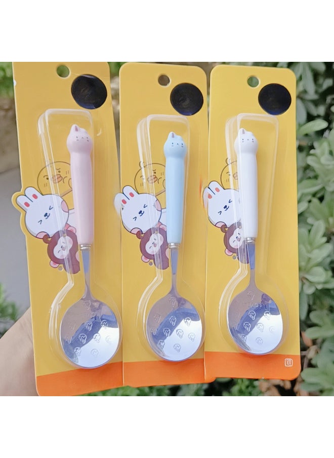 Fashion Cartoon Boxed Stainless Steel Gift Tableware Set Student Portable Outdoor Spoon Chopsticks Set Wholesale-Color:Jiashunning Stainless Steel Spoon