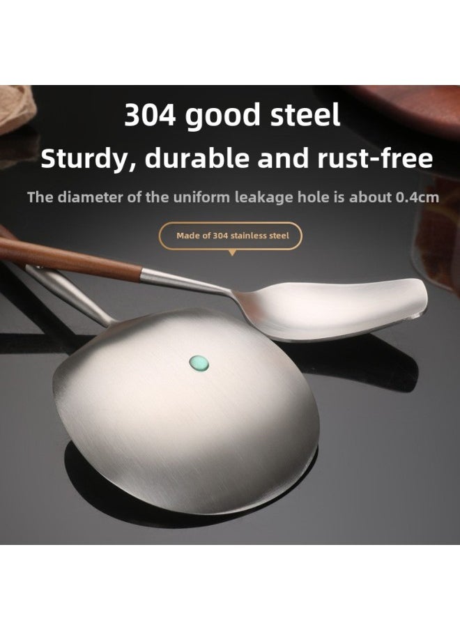 304 Stainless Steel Vintage Wooden Handle Split Spoon Public Chopsticks High-end Sandy Tableware Household Spoon Chopsticks Dessert Spoon-Color:304 Walnut
