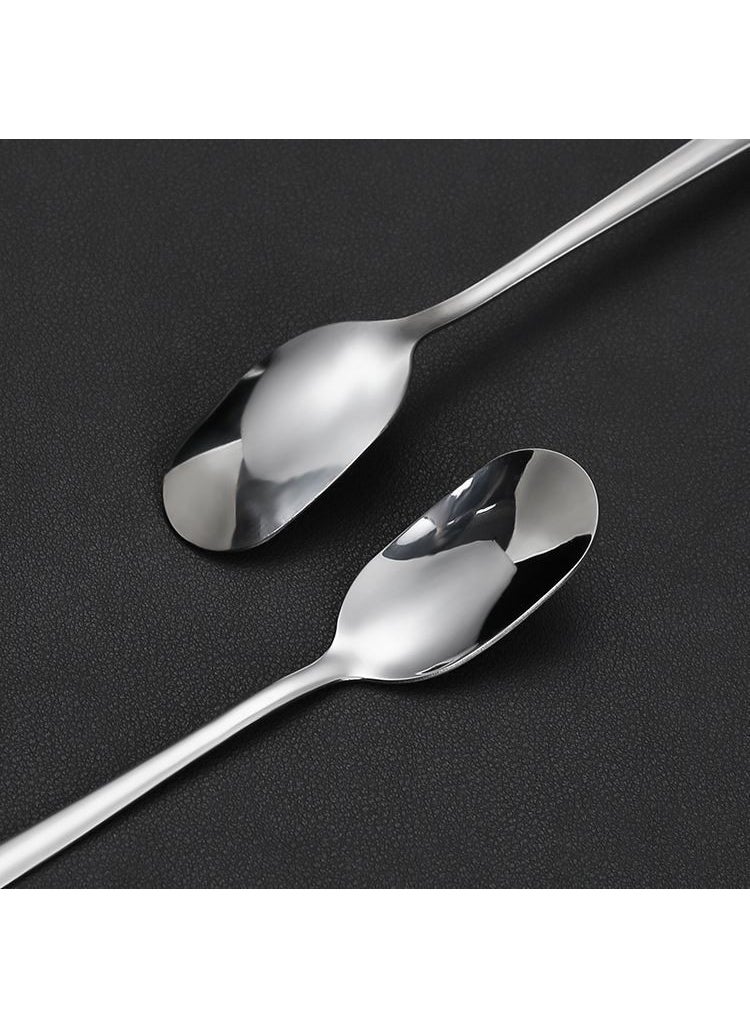 Steel 6 Pieces 20 cm Long Coffee Smoothie Dessert Latte Mixing Spoon CIN749BY