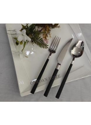 Stayle 18 Piece Black Steel (Dishwasher Washable) Fork Spoon Set