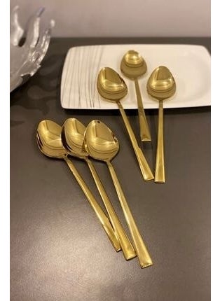 Stayle Gold Titanium 6 Piece Dessert Spoons