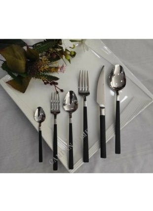 Stayle Black Steel 6 Piece Dessert Spoons