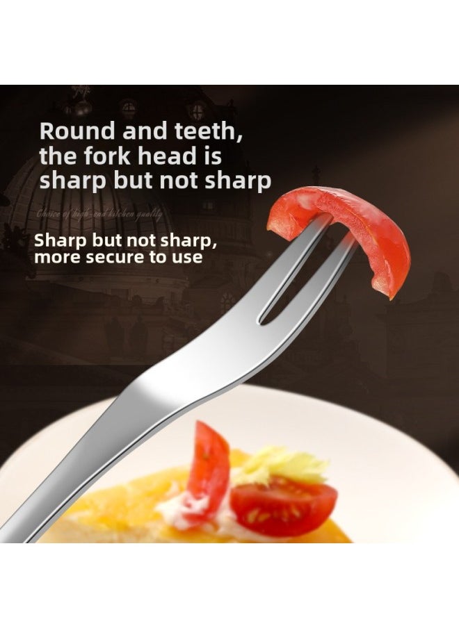 316L Stainless Steel Fruit Fork Suit Mini Household Children's Light Luxury Tableware Commercial Dessert Cake Small Stick-Specifications:316 Silver Generation Coffee Spoon