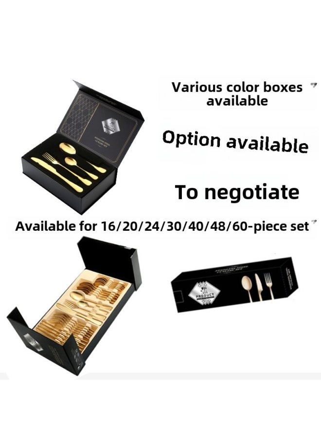 Stainless Steel Cutlery Suit Western Steak Cutlery ]-Specifications:(24 Sets Of Small Waist Knives, Forks And Spoons In Silver)