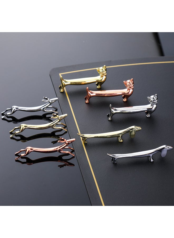 Alloy Sausage Cat Sausage Dog Wild Deer Chopsticks Holder Rose Gold Chopsticks Holder Pillow Soup Spoon Holder-Color:430-2# Golden Bright Carp Raccoon Rack