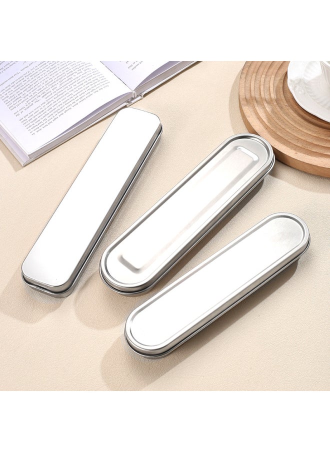 304 Stainless Steel Chopsticks Spoon Student Portable Suit Travel Portable Tableware Three-piece Storage Box-Specifications:304 Stainless Steel-(large Single Box)